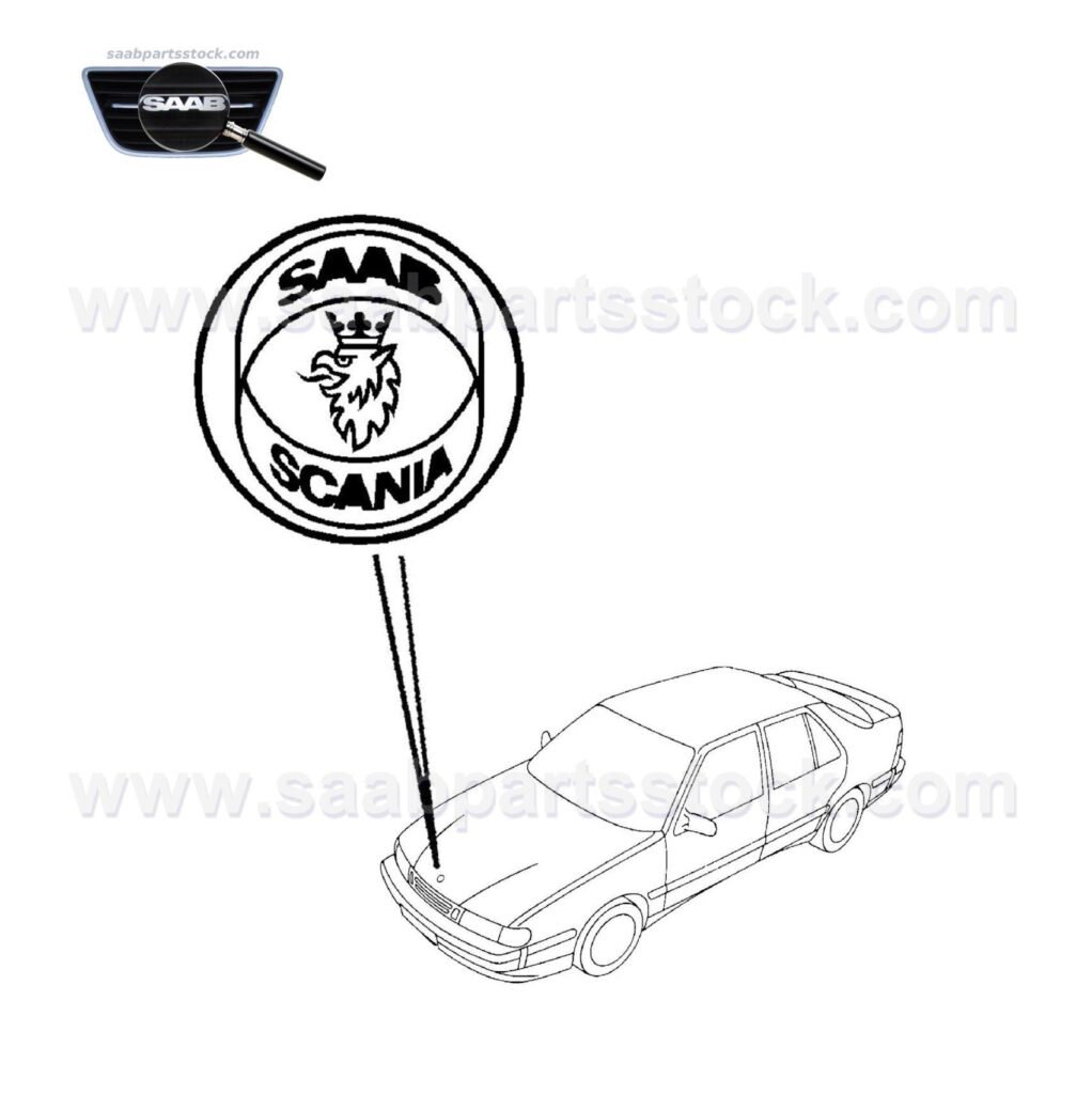 Emblem For Bonnet SAAB 4522884 32500969 aftermarket rubratings-az