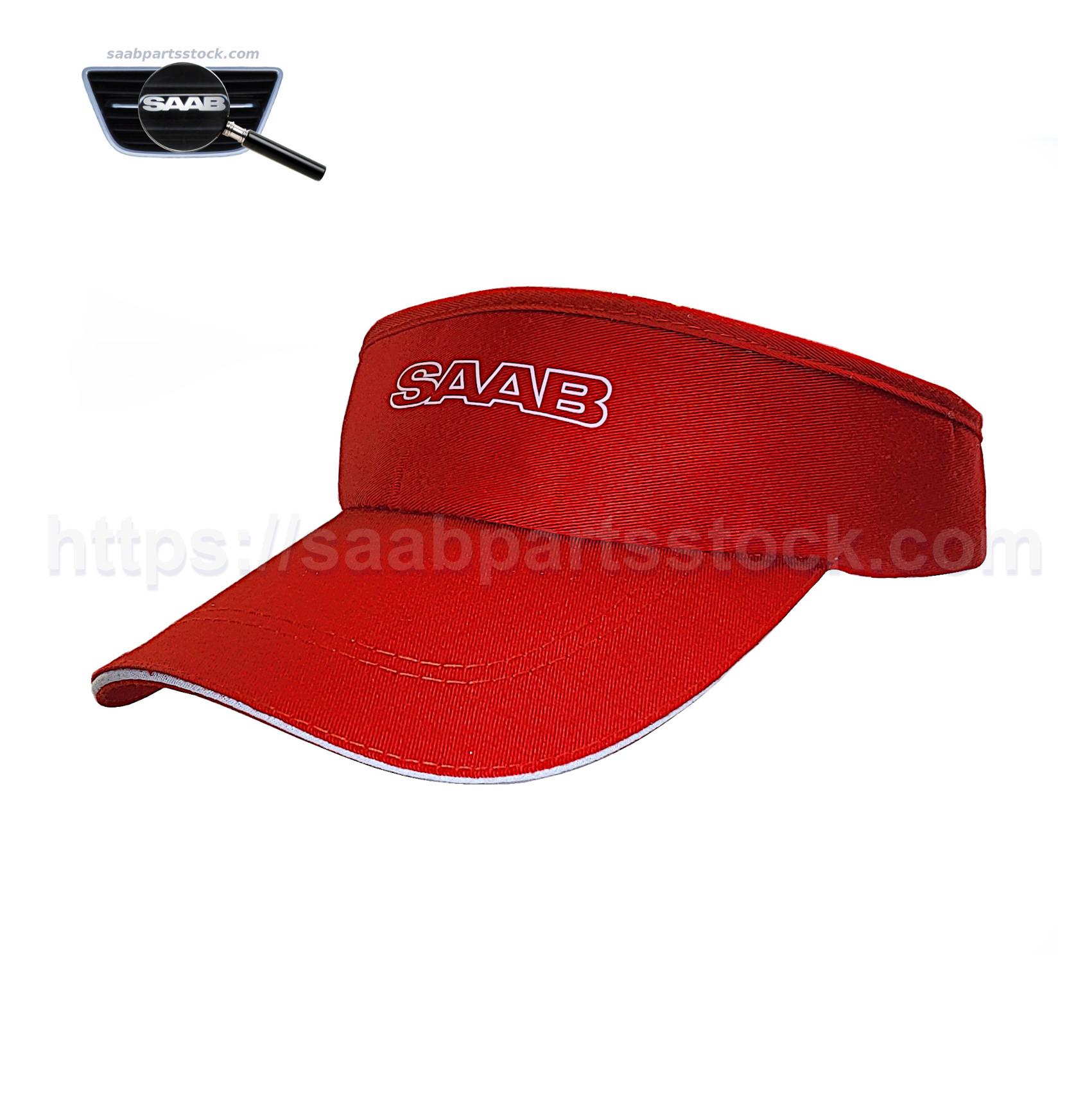 Sun Visor-Cap With Centre SAAB sign in Red