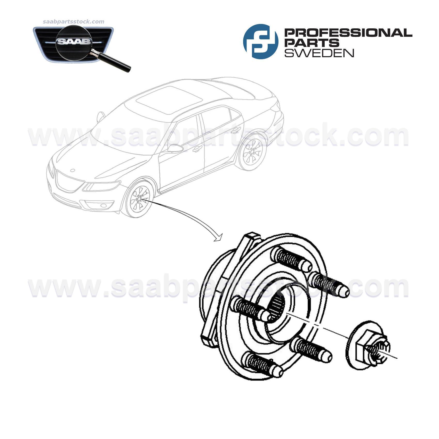 Front Wheel Hub and Bearing for SAAB 9-5NG